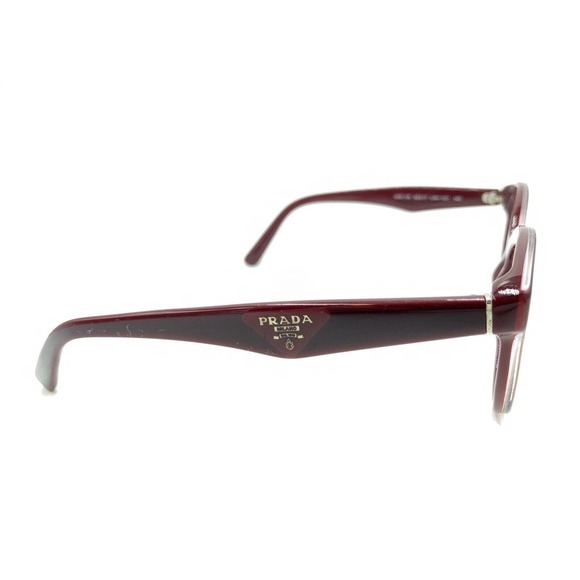 Prada VPR11R UAN-1O1 Dark Red Burgundy Cat Eye Eyeglasses Frames 50-17 140 Italy - Picture 4 of 12